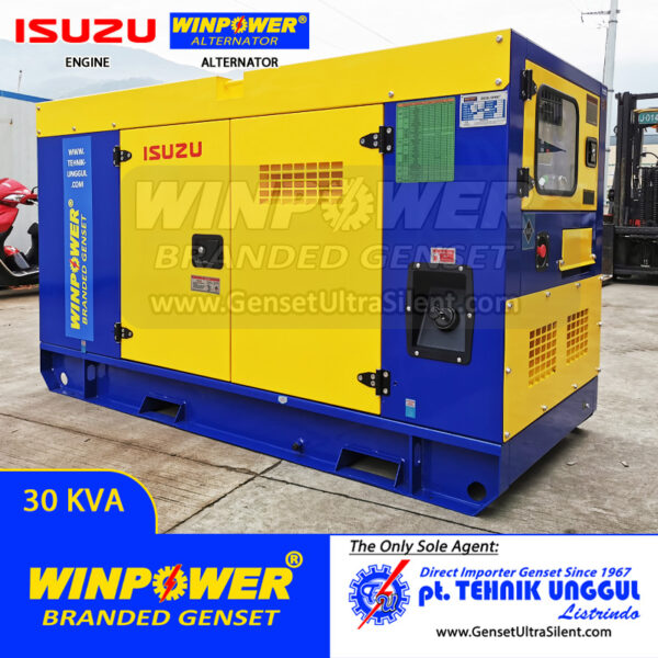 genset isuzu 30 kva, genset silent isuzu 30 kva, genset isuzu JE493ZDB-04